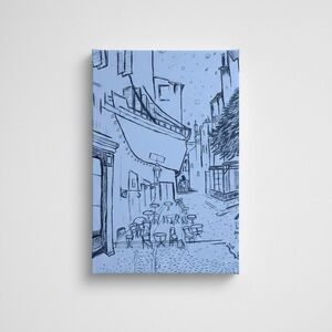 8x12 My Sketch Art Print of Van Goghs ‘Café Terrace at Night’ on canvas